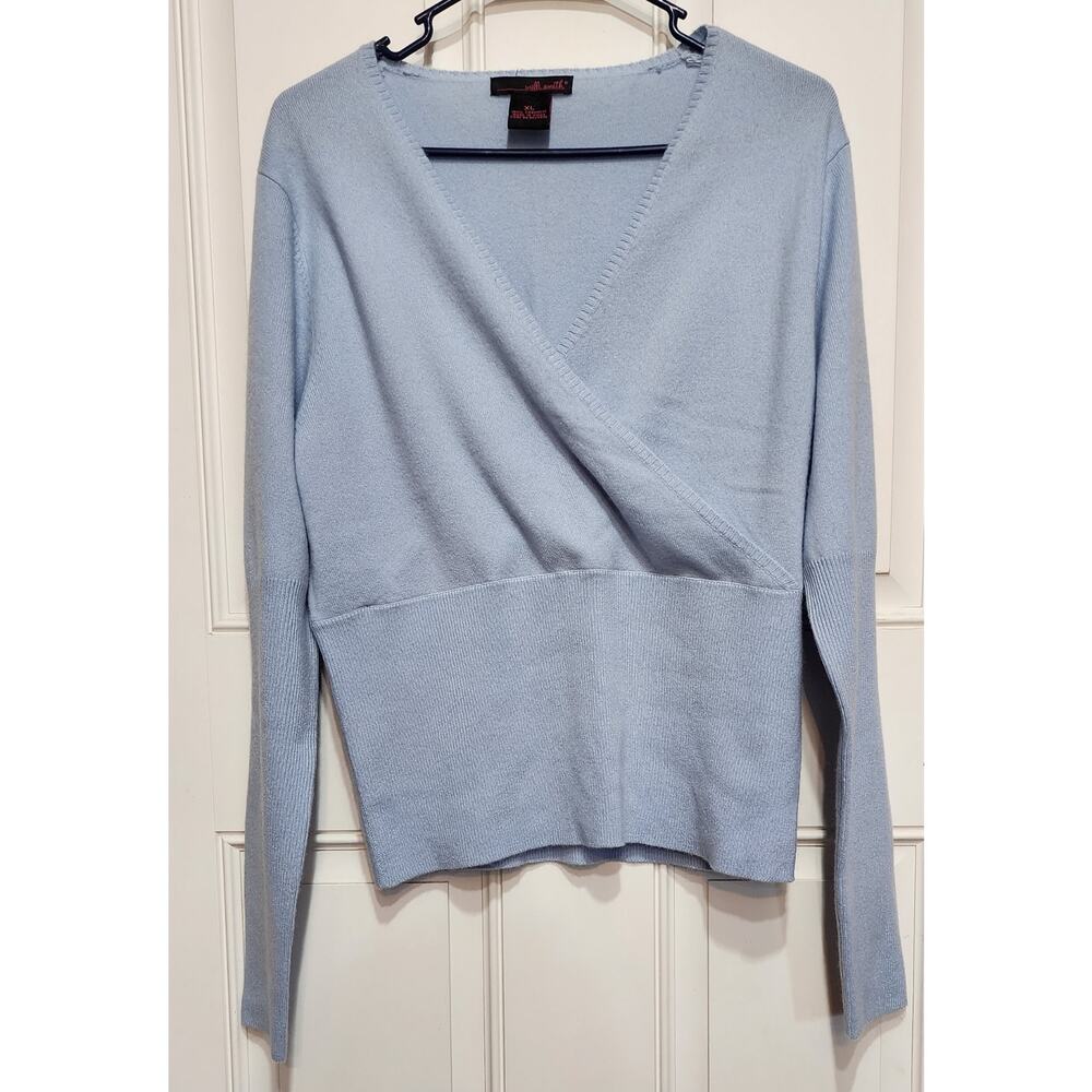 Willie Smith Cashmere Blue V Neck Sweater